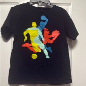 The Children's Place Black Tee with Colorful Sports Print